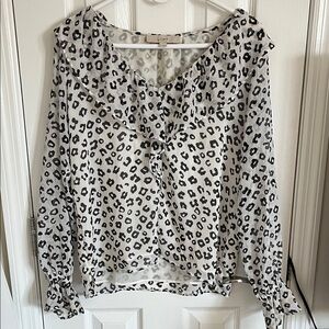 LOFT Black and White Leopard Print